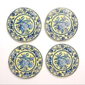Set of 4 Spode Blue and Yellow 6”Trivets